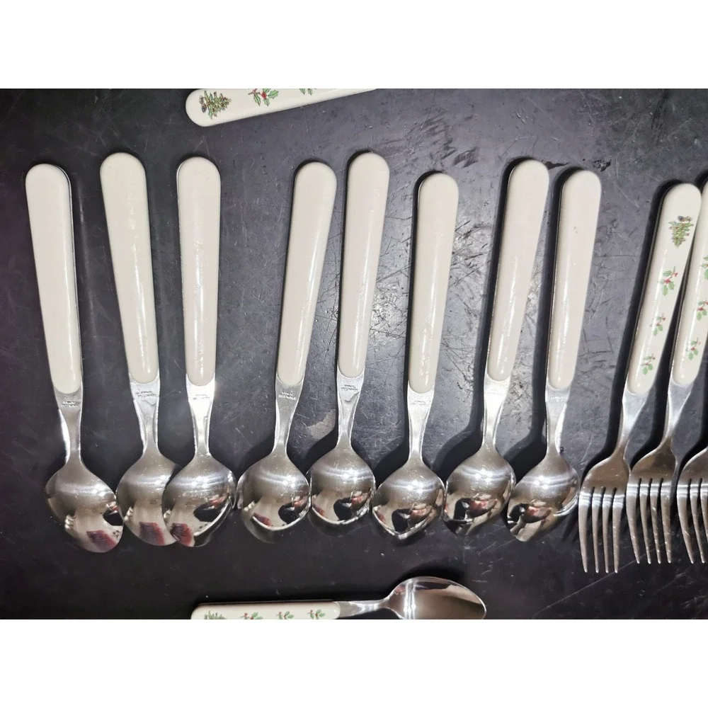 Lot Of 20 Tecnshan HOLIDAY HOSTESS Stainless Christmas Tree Silverware Flatware